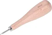 Leather Awl Professional High Hardness Beech Wood Handle Rhombus Sewing Tool for Leather Craft DIY