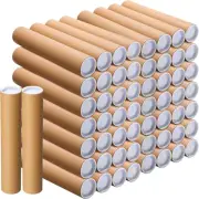 60 Pack Mailing Tubes with Caps 2 in X 10.6 in Usable (11.6'' Total Length) Kraf