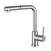 BK Kuchendesigner Chrome/Matt Black Brass Pull Out Swivel Kitchen Mixer