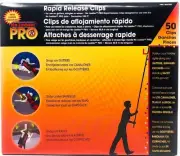 PRO NO LADDER NEEDED RAPID RELEASE CLIPS FOR GUTTERS, SHINGLES & EAVES- 50 COUNT