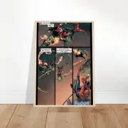 Spider-Man Action Scene Framed Poster - Superhero Comic Art Print