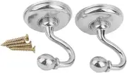ZUNOXAZ 2Pcs Vintage Silver Pommel Holdback Hooks Wall Mounted Tieback Hangers for Curtains Hats Coats Easy Installation with Base Screws Anchors Decorative Home Accessory