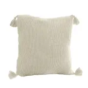 SOGA 45cm Khaki Wabi-Sabi Tassel Square Throw Pillow