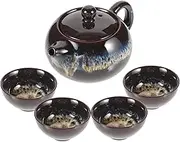 1 Set Ceramic Tea Set for Tearoom Tea Pot and Cup Set Creative Design with Bright Colors and Safe Premium Ceramic
