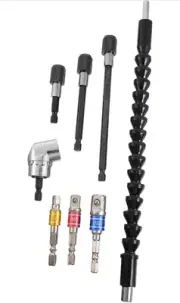 NEW Flexible Drill Bit Extension and Universal Socket Wrench Tool Set