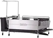 Sabatier Expandable Stainless Steel Dish Rack with Rust-Resistant Soft Coated Wires and Bi-Directional Spout, with Utensil Caddy and Removable Stemware Holder