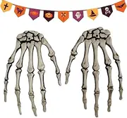 Skeleton Hands Halloween Decor | 1 Pair Hand Skull Model,Human Hand Bone Decoration Zombie Terror Scary Prank Props for Favor