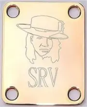GUITAR NECK PLATE Engraved Etched STEVIE RAY VAUGHAN SRV Fit Fender Strat - GOLD