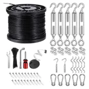 Upgraded Outdoor String Light Hanging Kit, 170ft Globe String Light Suspensio...