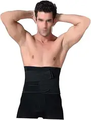Men's Tummy Control Belt Abdominal Binder Waist Trimmer Belt for Slimming Elastic Comfortable XXL Black