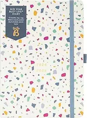 Busy B Mid Year Busy Life Diary August 2024 - August 2025. Terrazzo Academic Diary 2024-2025 Bag Size Week to view Planner with Pen Holder, Elastic Closure and Storage Pockets