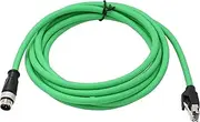 M12 4 Pin D Coded to RJ45 Ethernet Network Cable Cat5e for Sick Sensor Camera Barcode Reader Profinet High Flex 8m