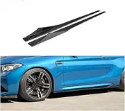 Side Skirts 2PCS Real Carbon Fiber Side Skirts Glossy Panel Extension Body Kit Add-On Lip Compatible for BMW F87 M2 M2C Coupe 2016-2021 17 2018 19 2020