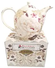 NIB MAXWELL WILLIAMS KIMONO TEAPOT WHITE & TEA POT INFUSER RARE LAST ONE!