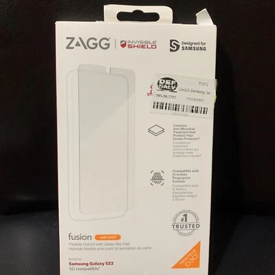 ZAGG Invisible Shield Fusion D30 for Samsung Galaxy S22 5G Anti Microbial New ..