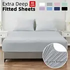 Luxury Ultra Soft Extra Deep Fitted Sheet Double Queen King Size Bed Sheet Cover