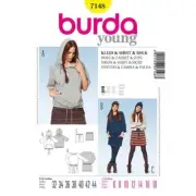 Burda Sewing Pattern 7148 Misses Dress T Shirt Skirt Size 6-18 Uncut