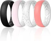 [ThunderFit] Silicone Wedding Bands for Women, Breathable 2 Layer - 5.5mm Wide - 1.5mm Thick