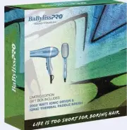 BabylissPro 2000 Watt Ionic Dryer & Ionic Thermal Paddle Brush Gift Box