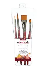 Princeton Velvetouch, Series 3950, Paint Brush, Set of 4