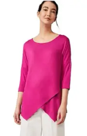 Phase Eight Jersey Tunic with Cross Hem Magenta Size 8 New