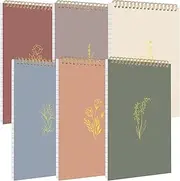 Gueevin 6 Pack Top Spiral Steno Pads Aesthetic Spiral Notebooks 6 x 9 Inches 140 Pages/ 70 Sheets Cute Notebook for Work Students School Office Supplies