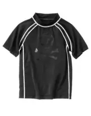 GYMBOREE SWIM SHOP BLACK SKULL-CROSSBONE RASHGUARD 4 5 6 7 NWT