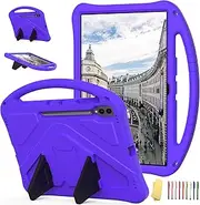[UUCOVERS] for Samsung Galaxy Tab S9 Ultra & S8 Ultra 14.6-Inch Kids Case 2023/2022 (SM-X910/X916/X918/X900/X906) with Kickstand/Handle Stand Kids Friendly Lightweight Soft EVA Shockproof Cover, Purple