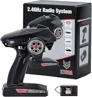 INJORA RC Transmitter 2.4GHz 6CH Controler and Receiver for 1/8 1/10 RC Car Boat Tanks Crawler TRX4 SCX10