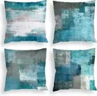 Teal Throw Pillow Covers 18X18 Set of 4 Decorative Cushion Cover Turquoise Grey