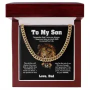 To My son Cuban Link Necklace heartfelt Birthday graduation gift from dad