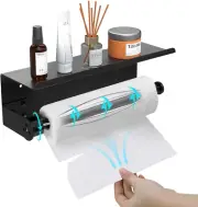 Paper Towel Holder Wall Mount with Shelf Damping Effect Adhesive or Drilled