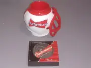 1992 Insulated Helmet Budwiser Beer Can Holder & Coasters Anheuser Busch