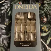 Oneida Stainless AMERICAN HARMONY ARBOR 24 Piece Service for 4; New in box