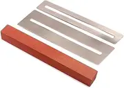 HONITANO Guitar Fret Polishing Kit with Sanding Stone Fretboard Protectors Durable Fret Wire Cleaning Beam for DIY Luthiers Brown Fretboard Care Tools for Neck Refinishing