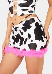 [Indigo Freya] Disco Cow Mini Skirt