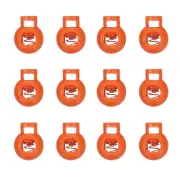 50pcs Plastic Cord Lock Single Hole Toggle Stopper Round Ball Shaped, Orange-Red