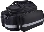 CRSUSUKJ Bicycle Pannier Rack Bag, Bicycle Pannier Rack Bag, Bicycle Boot Bag, Waterproof Rear Seat Bag with Rain Cover, Reflective, Quick Removal, 27 L with Shoulder Strap