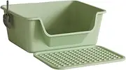 WeiLaiKeQi Open Top Pet Litter Box Heighten Cat Sandbox Easy to Clean Portable Cat Sand Basin Cat Litter Tray Low Entry for Kitty Cats, Green
