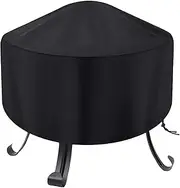 Fire Pit Cover Round, 34x15 Waterproof Anti-UV Fire Pit Cover with Drawstring, Non-Fading Windproof Dustproof Firepit Accessories for Outdoor-