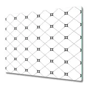 Glass Kitchen Chopping Board Worktop Saver Connected Squares Geometry 60x52