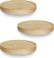 3Pcs Wall Shelves Set Oak Wood Round Floating Shelf Wall Mounted Plant Shelf Hanging Shelf Wall Decoration Set Mini Rustic Wall Shelves Display Wall Shelves for Bedroom Living Room Bathroom Kitchen