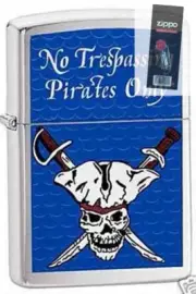 Zippo 3864 pirates only trespassing Lighter + FLINT PACK