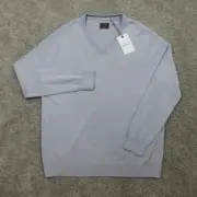 Untuckit Sweater Mens Extra Large Gray 100% Merino Wool Zeppelin V-Neck NWT