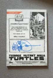 2019 Art of TMNT Autographs Orange #16 Eric Talbot SN 22/25