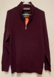 Superdry - Harlo Henley 1/2 Zip Dark Port Sz M