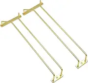 RedDreamer 14-Inch Gold Wine Glass Rack, Under Cabinet Wine Glass Holder Stainless Steel Stemware Rack - Hanging Stemware Holder for Cabinet Kitchen Bar, Set of 2