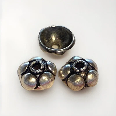 Sterling Silver Bali Bead Caps 8mm Qty:6