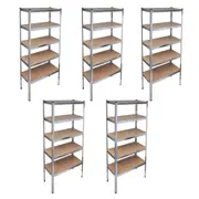 Storage Rack Garage Storage Shelf 5pcs vidaXL