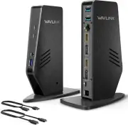 WAVLINK Laptop Docking Station, Dual Monitor, HDMI, USB, DP, Ethernet, Audio, 4K